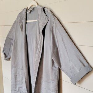 DKNY Classic Silver Hoodie Jacket, Medium Weight, Zip Front, Autumn Fall Winter